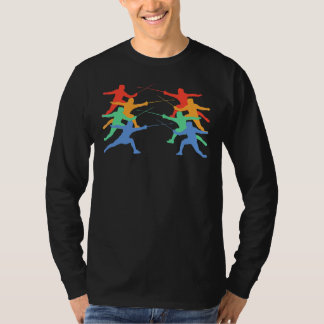Retro Fencer Vintag Fencing Rapier Säbel Duel Epe T-Shirt