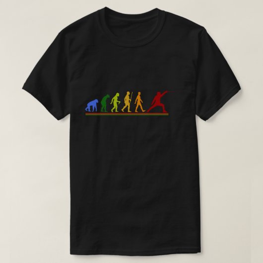 Retro Fencing Evolution Geschenk für Fencerer T - T-Shirt (Design vorne)