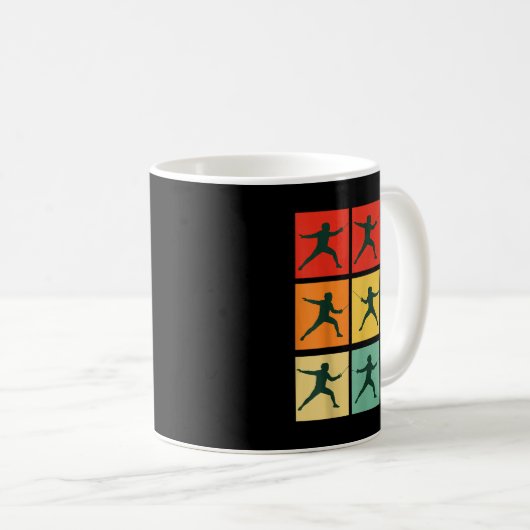 Retro Fencing For Christmas Srty Fencer Athlete Kaffeetasse (VorderseiteRechts)