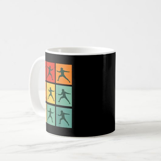 Retro Fencing For Christmas Srty Fencer Athlete Kaffeetasse (Vorderseite Links)