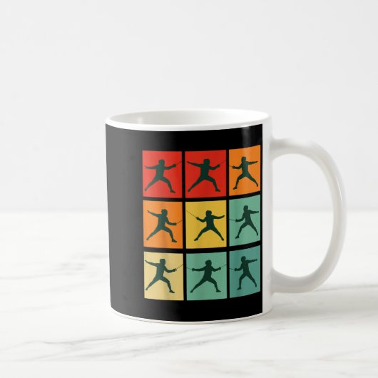 Retro Fencing For Christmas Srty Fencer Athlete Kaffeetasse (Rechts)