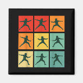 Retro Fencing For Christmas Srty Fencer Athlete Magnet (Vorne)