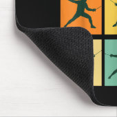 Retro Fencing For Christmas Srty Fencer Athlete Mousepad (Ecke)