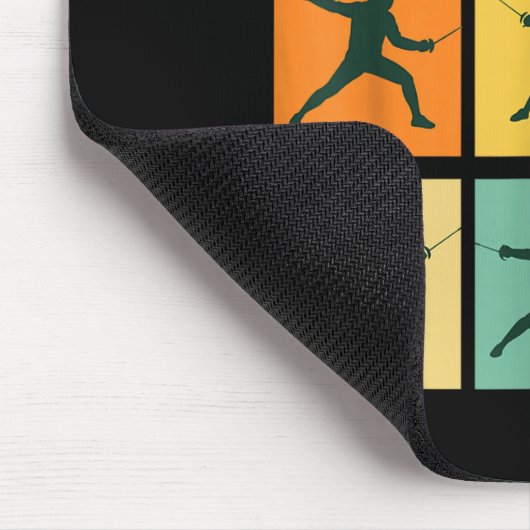 Retro Fencing For Christmas Srty Fencer Athlete Mousepad (Ecke)