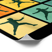 Retro Fencing For Christmas Srty Fencer Athlete Poster (Ecke)