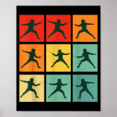 Retro Fencing For Christmas Srty Fencer Athlete  Poster (Vorne)