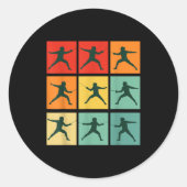 Retro Fencing For Christmas Srty Fencer Athlete Runder Aufkleber (Vorderseite)