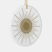 Retro Fennel Sunburst Keramik Circle Ornament (Rechts)