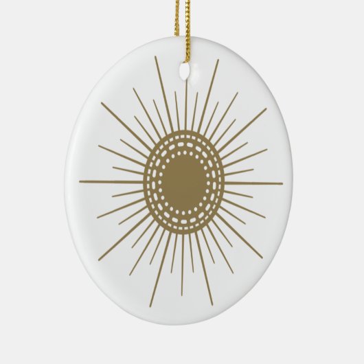 Retro Fennel Sunburst Keramik Circle Ornament (Rechts)