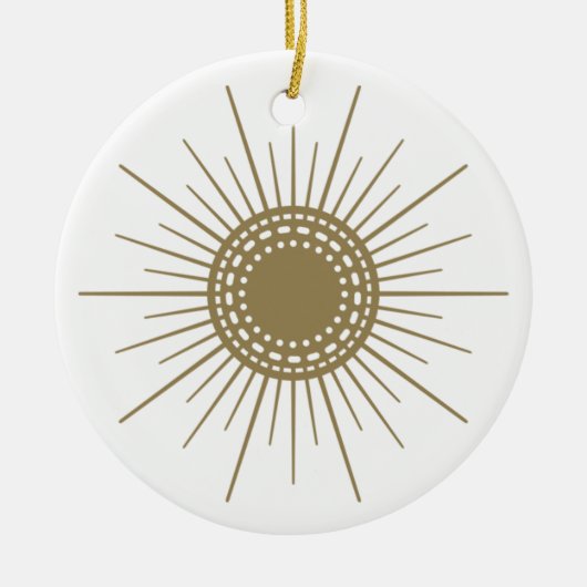 Retro Fennel Sunburst Keramik Circle Ornament (Vorne)