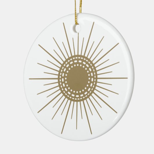 Retro Fennel Sunburst Keramik Circle Ornament (Links)