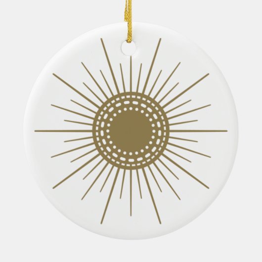 Retro Fennel Sunburst Keramik Circle Ornament (Hinten)