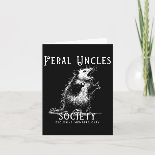 Retro Feral Uncle Society Funny Opossum Liebhaber Karte (Vorderseite)