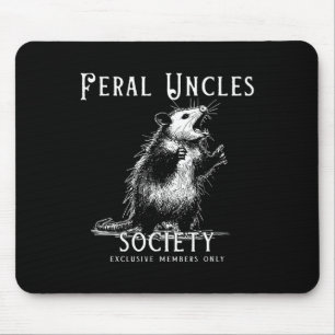 Retro Feral Uncle Society Funny Opossum Liebhaber  Mousepad