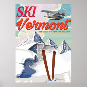 Retro Ferienplakat Ski-Vermonts Poster