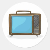 Retro-Fernsehaufkleber Runder Aufkleber (Vorderseite)