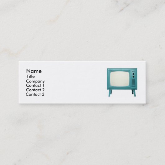 Retro Fernsehen Mini Visitenkarte (Vorderseite)