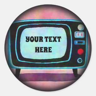 Retro-Fernsehen Runder Aufkleber