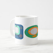 Retro-Fernseher Kaffeetasse (Vorderseite Links)