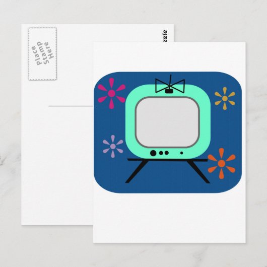 Retro-Fernseher Postkarte (Vorne/Hinten)