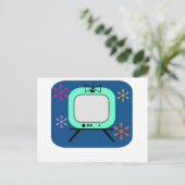 Retro-Fernseher Postkarte (Stehend Vorderseite)