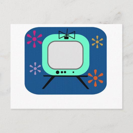 Retro-Fernseher Postkarte (Vorderseite)