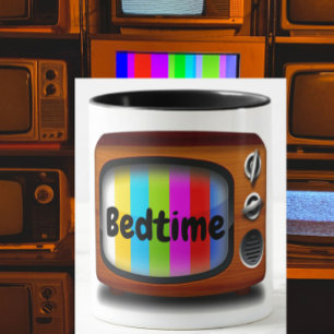 Retro-Fernseher-Testbild Schlafenszeit Tasse