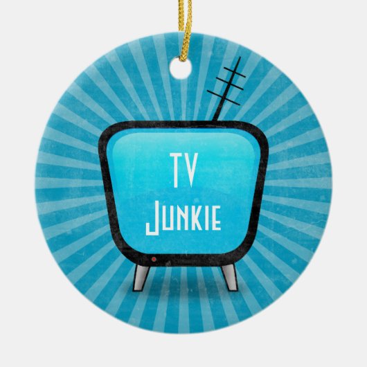 Retro Fernsehjunkie Keramik Ornament (Vorne)