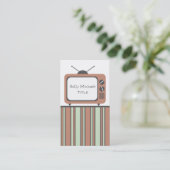 Retro FernsehSet-Geschäfts-Karte Visitenkarte (Stehend Vorderseite)