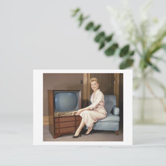 Retro-Fernsehwerbung Vintag Postkarte (Stehend Vorderseite)