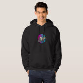 Retro Ferret Sunset Ferret Tier Hoodie (Vorne ganz)