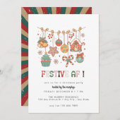 Retro Festivals Einladung (Vorne/Hinten)