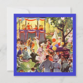 Retro Festivals Party im Park Picknick Einladung (Vorderseite)