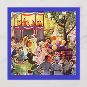 Retro Festivals Party im Park Picknick Einladung