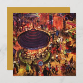 Retro Festivals Party Karneval Abende Einladungen (Vorne/Hinten)