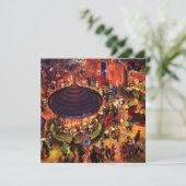 Retro Festivals Party Karneval Abende Einladungen (Stehend Vorderseite)