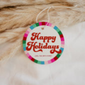 Retro Festivals Rainbow Pink Weihnachtsgeschenk Geschenkanhänger