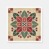 Retro Festive Floral Folkloreale Kunst, Dichtung u Serviette (Vorderseite)