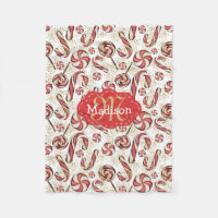 Retro Festive Fun Candy Canes Muster Baby Name