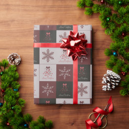 Retro Festive Merry Christmas Tiled Pattern Geschenkpapier