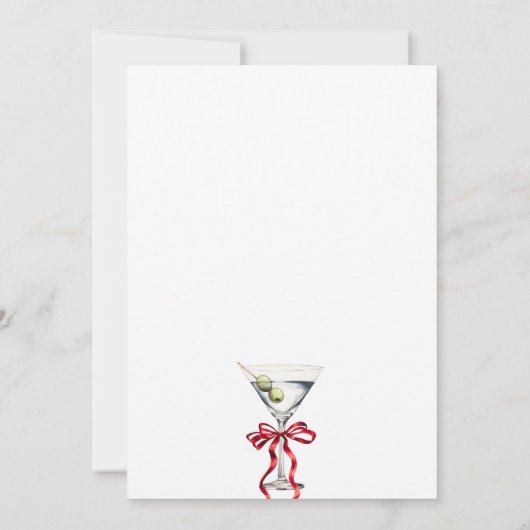 Retro Festive Mistletoe & Martinis Christmas Party Einladung (Rückseite)