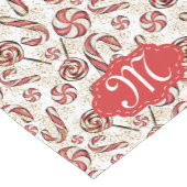 Retro Festive Niedlich Red Candy Cane Fun Muster Kurzer Tischläufer (Ecke)