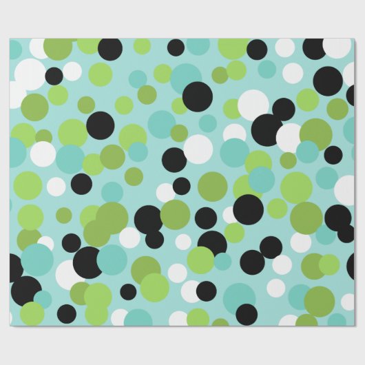 Retro Festive Polka Dots Wrapping Paper Geschenkpapier (Flach)