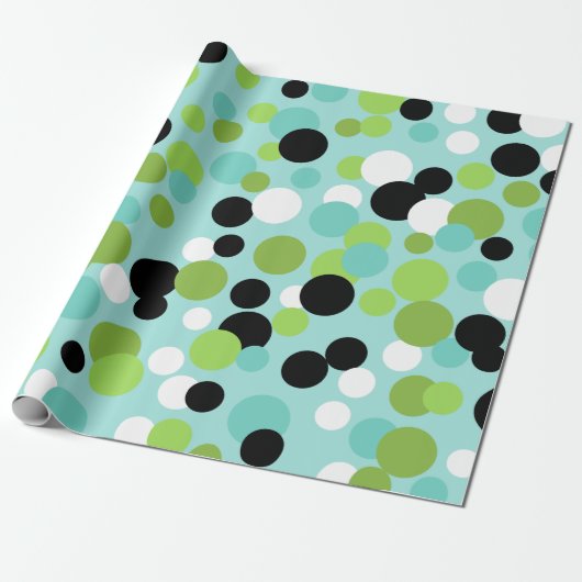 Retro Festive Polka Dots Wrapping Paper Geschenkpapier (Ungerollt)