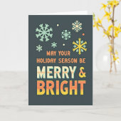 Retro-festive Weihnachtskarte Karte (Gelbe Blume)