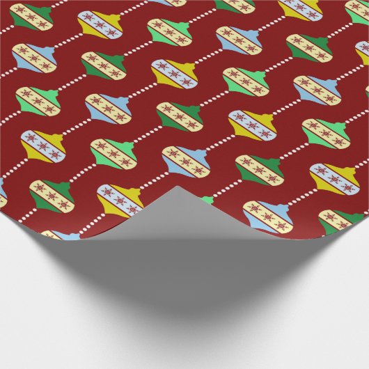 Retro, festliche Weihnachtsschmuck Muster Geschenkpapier (Ecke)