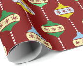 Retro, festliche Weihnachtsschmuck Muster Geschenkpapier (Rolleneckpunkt)