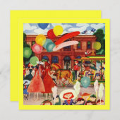 Retro festliches Party in den Einladung (Vorne/Hinten)