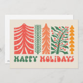 Retro-Festwald Feiertagskarte (Vorne/Hinten)