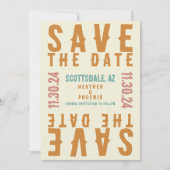 Retro Fett Bright QR Code Foto Save the Date Einladung (Vorderseite)